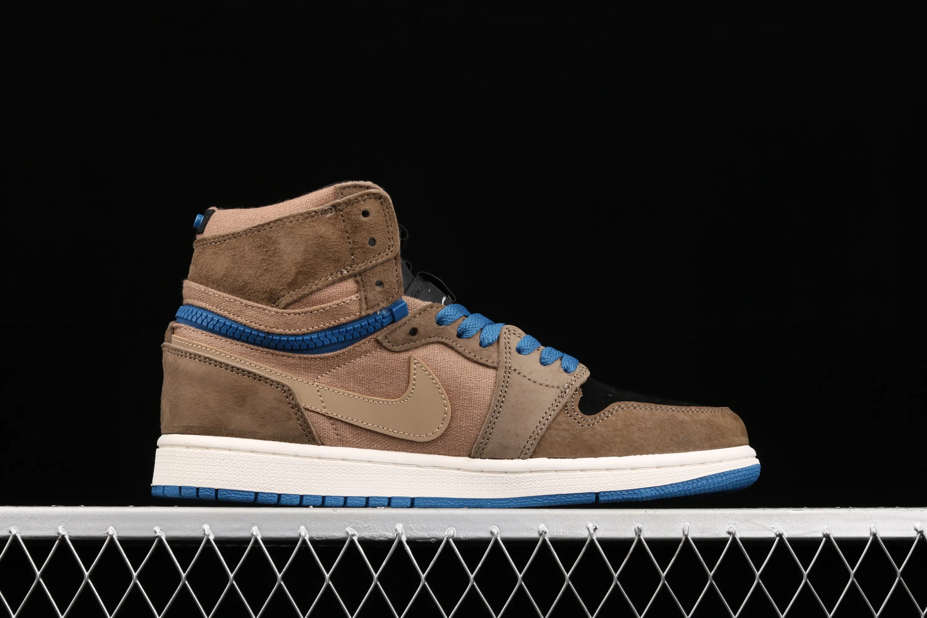 All categories Air Jordan Jordan series basketball shoes Air Jordan 1 High Z version Air Jordan 1 Switch "Black brown" AJ1 Joe 1 black brown zipper high-top cultural basketball shoes CW6576-200